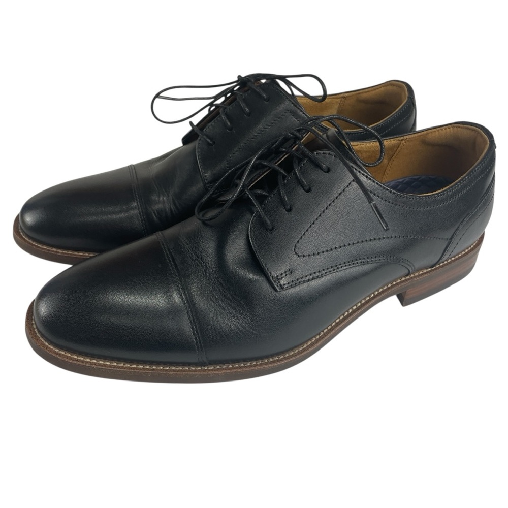 Florsheim Mens Leather Cap Toe Oxford Lace Up Dress Shoe Black Size 8